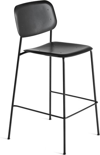 HAY Soft Edge 95 Barhocker in Schwarz aus Kunststoff und Stahl mit mattem Finish - Bild 1