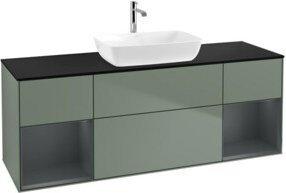 V&B Waschtischunterschrank Finion in Platinbraun matt lackiert, Breite: 160 cm, Tiefe: 50,1 cm - Bild 1