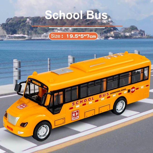 Linyi toy car Doppel-Trägheits-Schiebe-Campusbus-Automodell, mit Licht und Sound, ab 0 Jahren - Bild 1