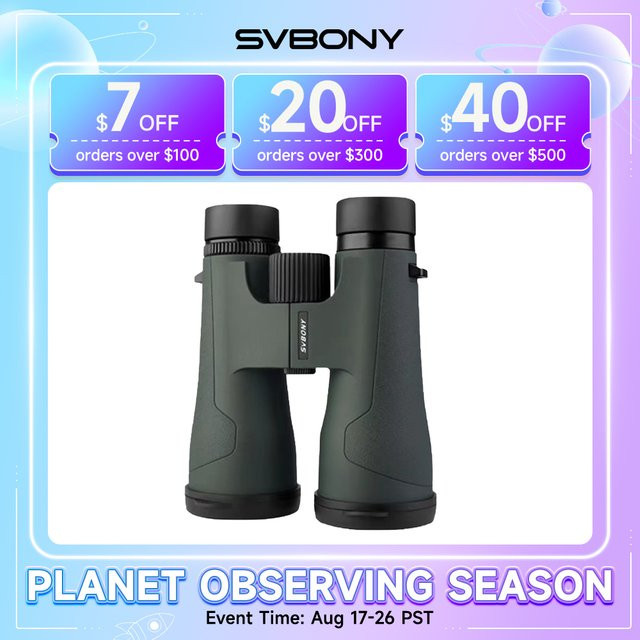 Svbony SA203 12x50 Fernglas mit IPX7 Wasserdichtigkeit, FMC Multicoating und Bak4 Prismen inklusive Nackenband und Stativadapter - Bild 1