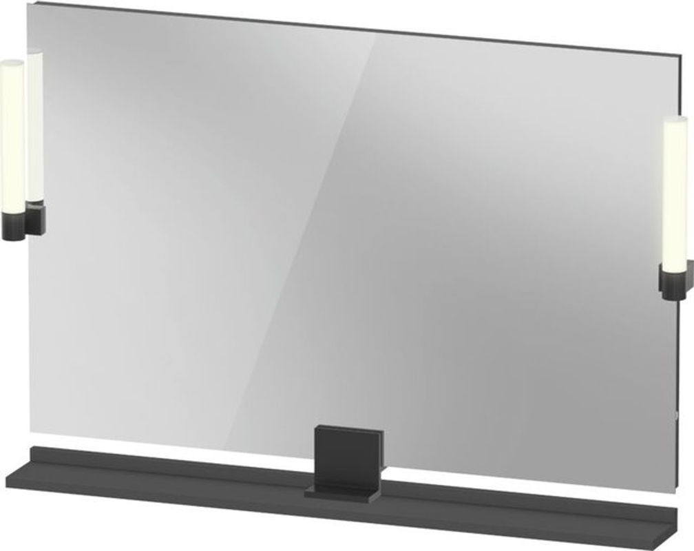 Duravit Sivida Spiegel mit LED-Beleuchtung in Diamantschwarz Matt, B/H/T: 105 x 65 x 3,6 cm - Bild 1
