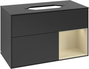 V&B Waschtischunterschrank Finion in Blau lackiert, Breite: 100 cm, Tiefe: 60,3 cm - Bild 1