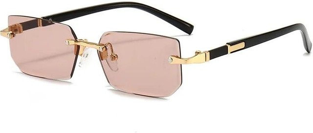 NATAWA Sonnenbrille, randlos, rechteckig, Kunststoff, pink, Damen - Bild 1