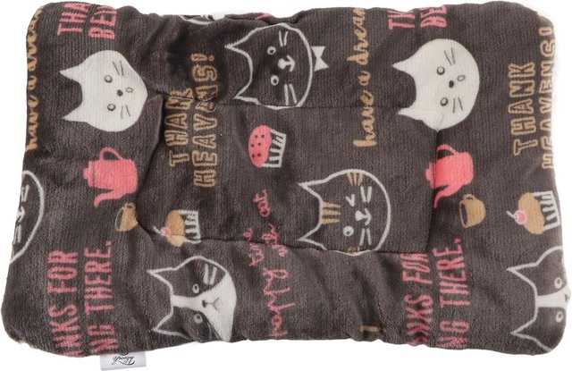 TOMTOP JMS Haustierdecke aus Flanell mit Lammwolle-Effekt und niedlichem Muster für Hunde und Katzen, Farbe: Schwarz, B/T: 55 x 42 cm - Bild 1