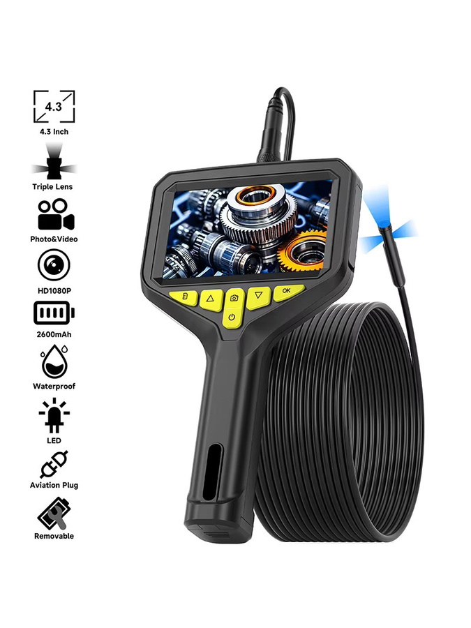 ILIHOME Handheld Endoskop mit 4,3 Zoll IPS Bildschirm, 2,0 MP Autofokus Kamera und wasserdichter Videosonde in Schwarz - Bild 7