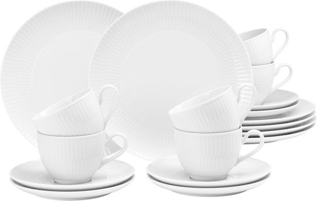 Seltmann Weiden Kaffeeservice Amina 18-teilig aus Porzellan in Weiß - Bild 1