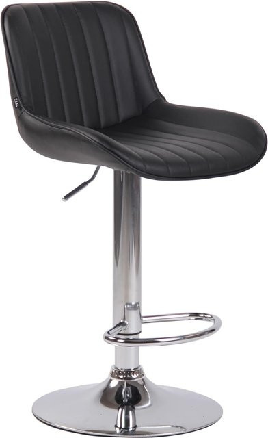 CLP Barhocker Lentini aus Kunstleder in Schwarz, höhenverstellbar, 360 Grad drehbar mit Fußstütze und modernem Design - Bild 1