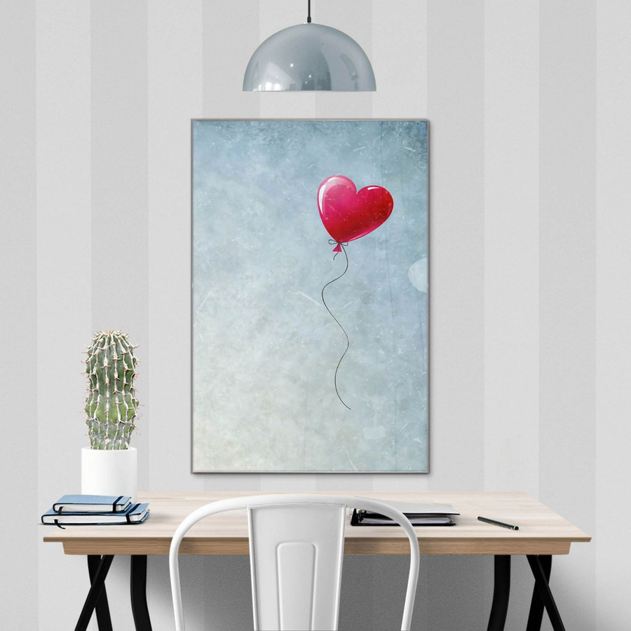 banjado Glas Magnettafel Motiv Herzballon, Hochformat, Mehrfarbig, B/H: 40 x 60 cm - Bild 1