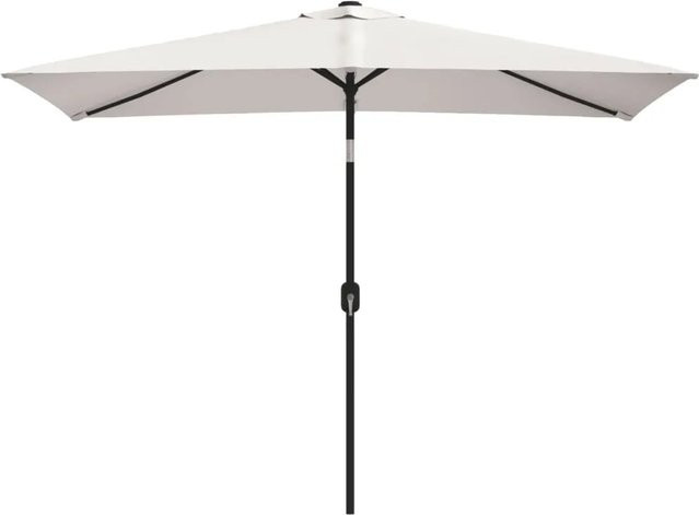 Furnicato Sonnenschirm Rechteckig in Sandweiß aus Polyester und pulverbeschichtetem Stahl, B: 300 cm, T: 200 cm, H: 240 cm - Bild 1