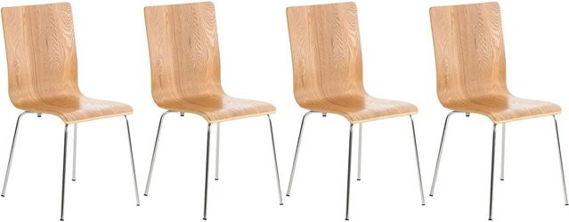 4er Set DELUKE Besucherstühle TUNIS in Eiche, moderne Konferenzstühle und Bürostühle, B/T/H: 43 x 47 x 87 cm - Bild 1