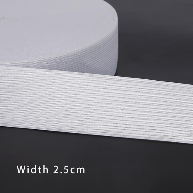 Home Craftdiy Flaches elastisches Band in Weiß, Breite: 2,5 cm, Länge: 4,57 m - Bild 1