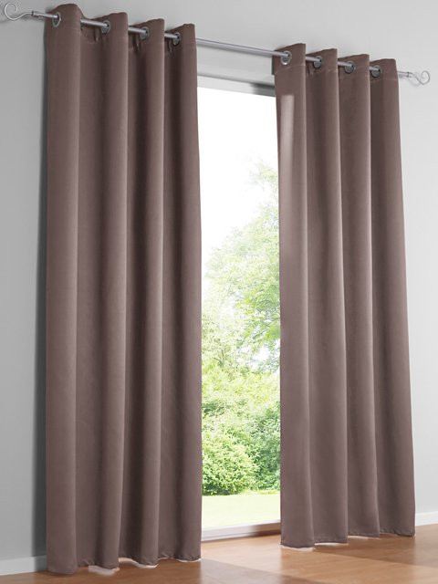Heine Home Blackout Vorhang aus Polyester in Braun mit Ösen - Bild 1