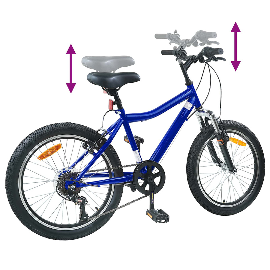 vidaXL Kinderfahrrad 24 Zoll 6-Speed Dunkelblau für 8-12 Jahre Alt - Bild 5