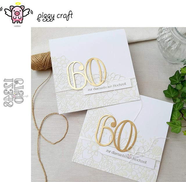 Piggy Craft Metall-Stanzform in Gold für Scrapbook und Handwerk - Bild 1