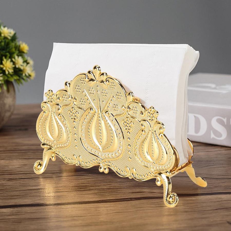 KONNWEI Serviettenhalter aus Zinklegierung in Gold für Tischaufstellung - Bild 3