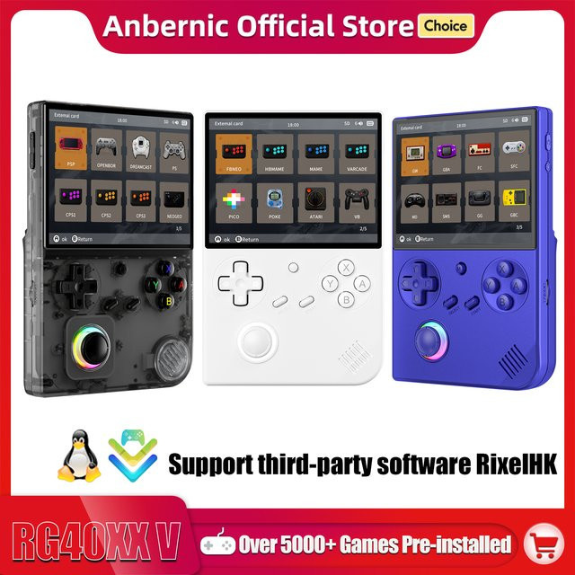 Anbernic RG 40XXV Retro Handheld-Spielkonsole mit 4,0 Zoll IPS-Bildschirm, 64-Bit Linux, Wi-Fi und Bluetooth in Weiß - Bild 1