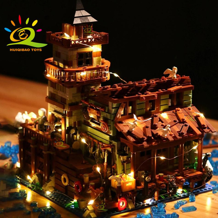 HUIQIBAO City MINI Fischerdorfhütte, Mikro-Bausteine, mit Lichtset, ab 6 Jahren - Bild 2
