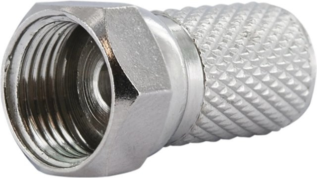 Schwaiger F-Aufdrehstecker Ø 7,3 mm in Silber, 4er Set - Bild 1