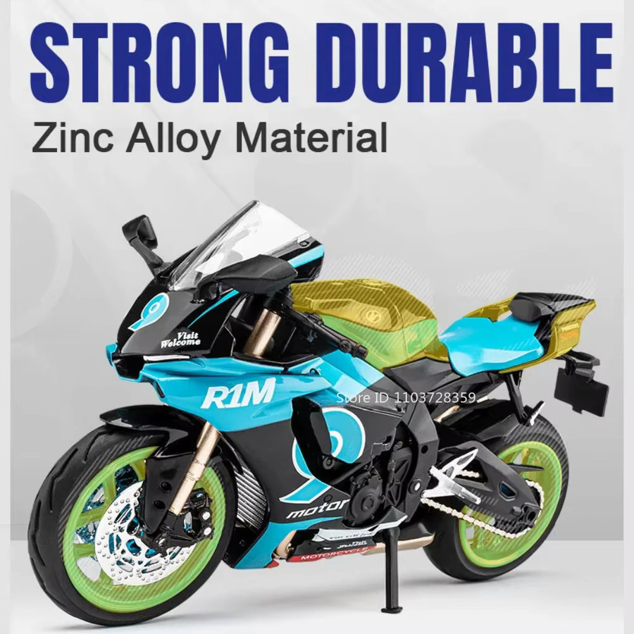 MAKEDA R1M R1 Motorrad Modell, 1:12, Metall, mit Sound und Licht - Bild 4