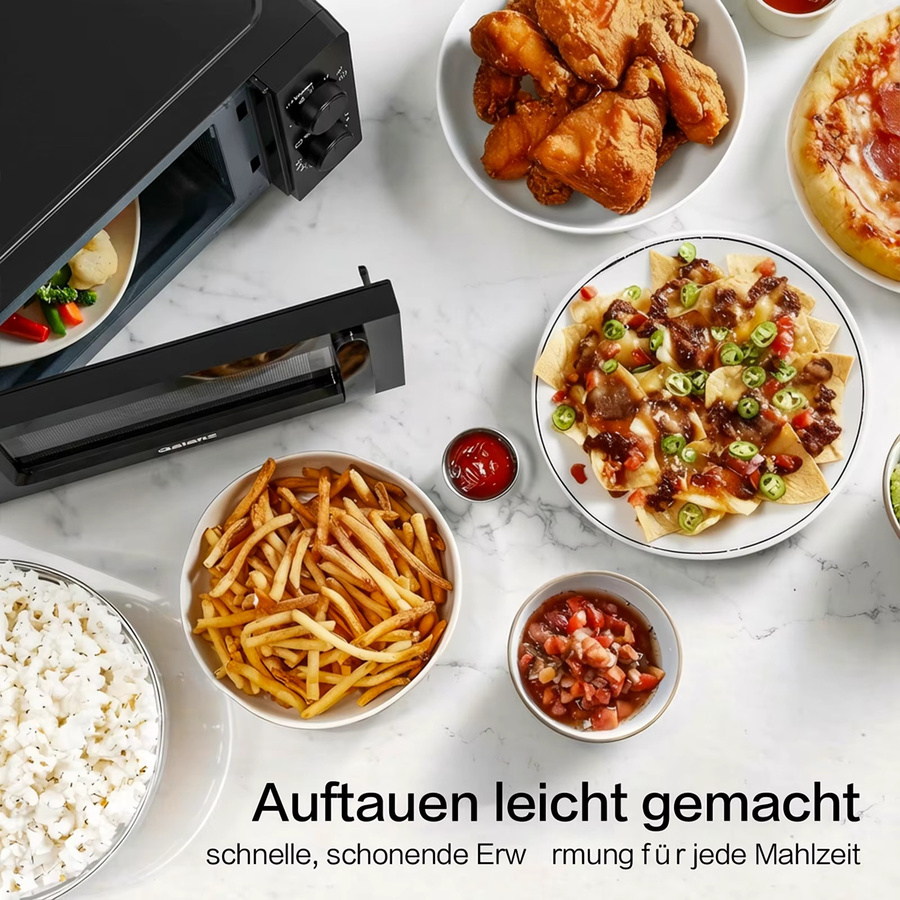 Galanz Tischmikrowelle in Schwarz mit 20 l Volumen, 700 W Leistung und 6 Leistungsstufen inklusive Auftaufunktion - Bild 4