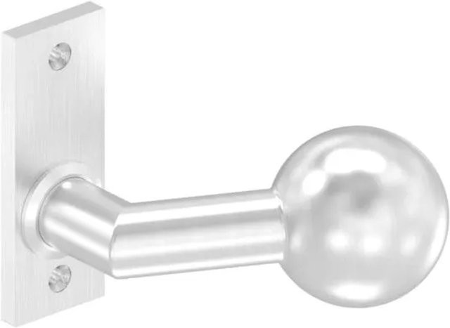 FeNau Türknopf aus Edelstahl V2A in Silber mit Langschild, gekröpft und feststehend, Durchmesser: 50 mm, B/H/T: 191 x 140 x 180 mm - Bild 1