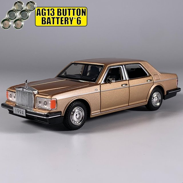 Linyi toy car 1994 Rolls Royce Silver Spur Limousine, Modellauto, 1:32, Metall, mit Licht und Ton, ab 18 Jahre - Bild 1