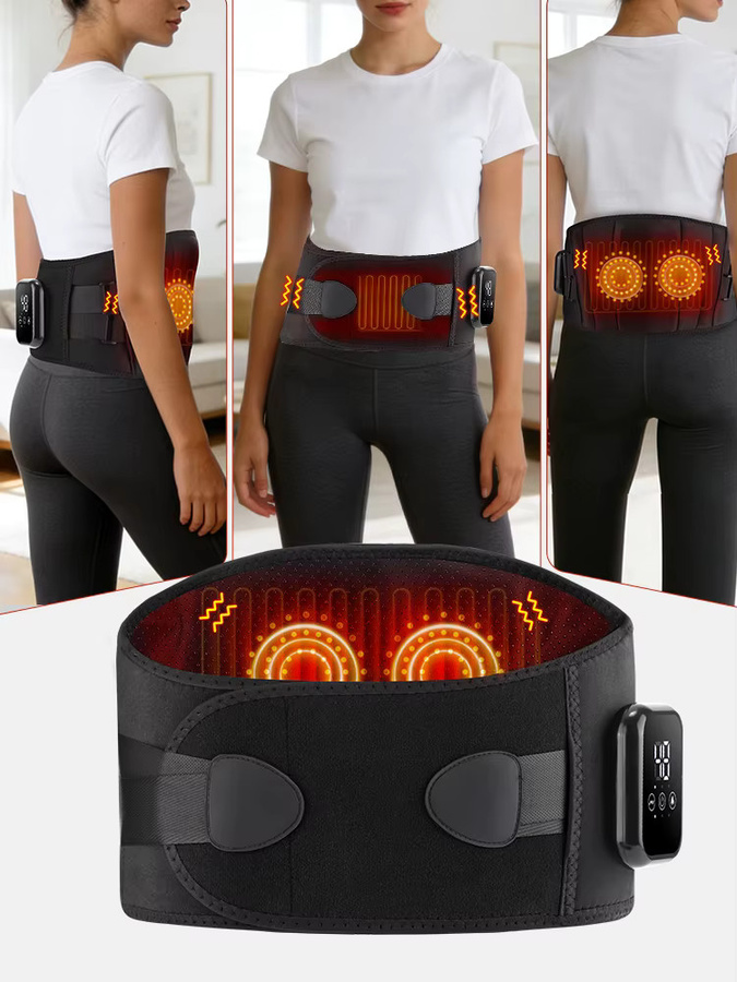 DearBeauty Beheizter Taillengürtel mit Infrarot-Rücken-Vibrationsmassage, Schwarz - Bild 7