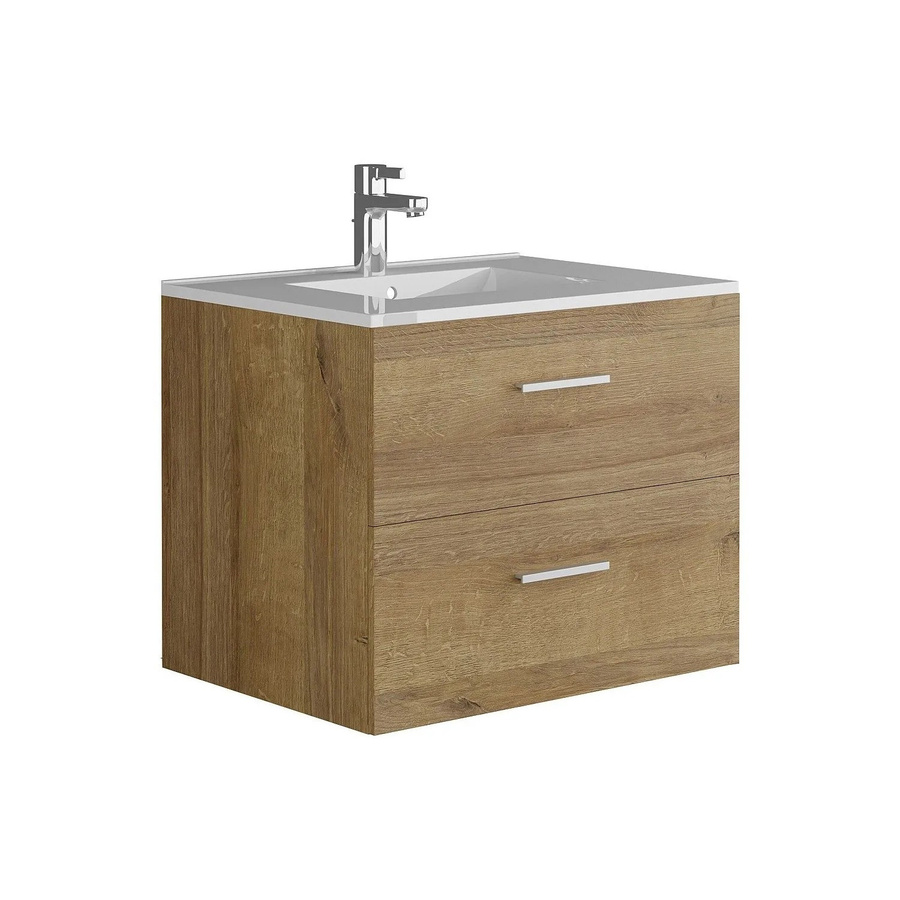 Vente-unique Einzelwaschtisch Kayla in Naturfarben Hell (Beige/Braun), Wandmontage, Breite: 60 cm - Bild 2