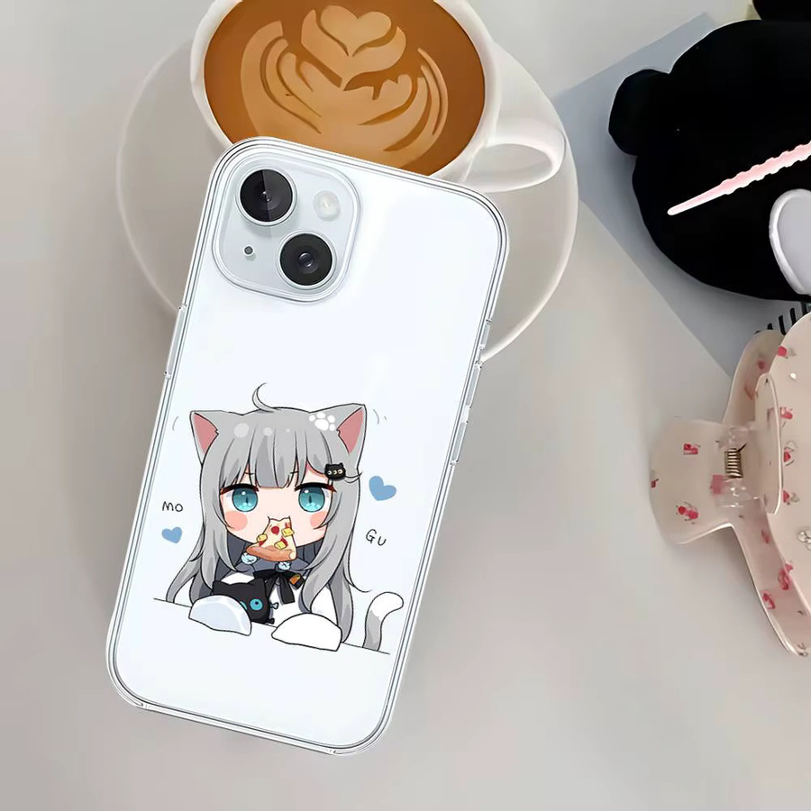Mesuca N-Nachoneko Handyhülle für iPhone 11 bis iPhone 17 Pro Max, transparente weiche Schutzhülle - Bild 2