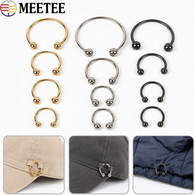 Meetee U-förmige Ringe Metallschnallen in Silber als DIY Nähzubehör mit 15-60mm Durchmesser - Bild 1