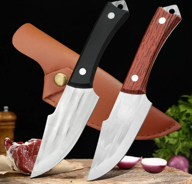 GuanQi BBQ Utility Messer mit Kunststoffgriff und Schutzhülle für Fisch, Obst und Steak - Bild 1