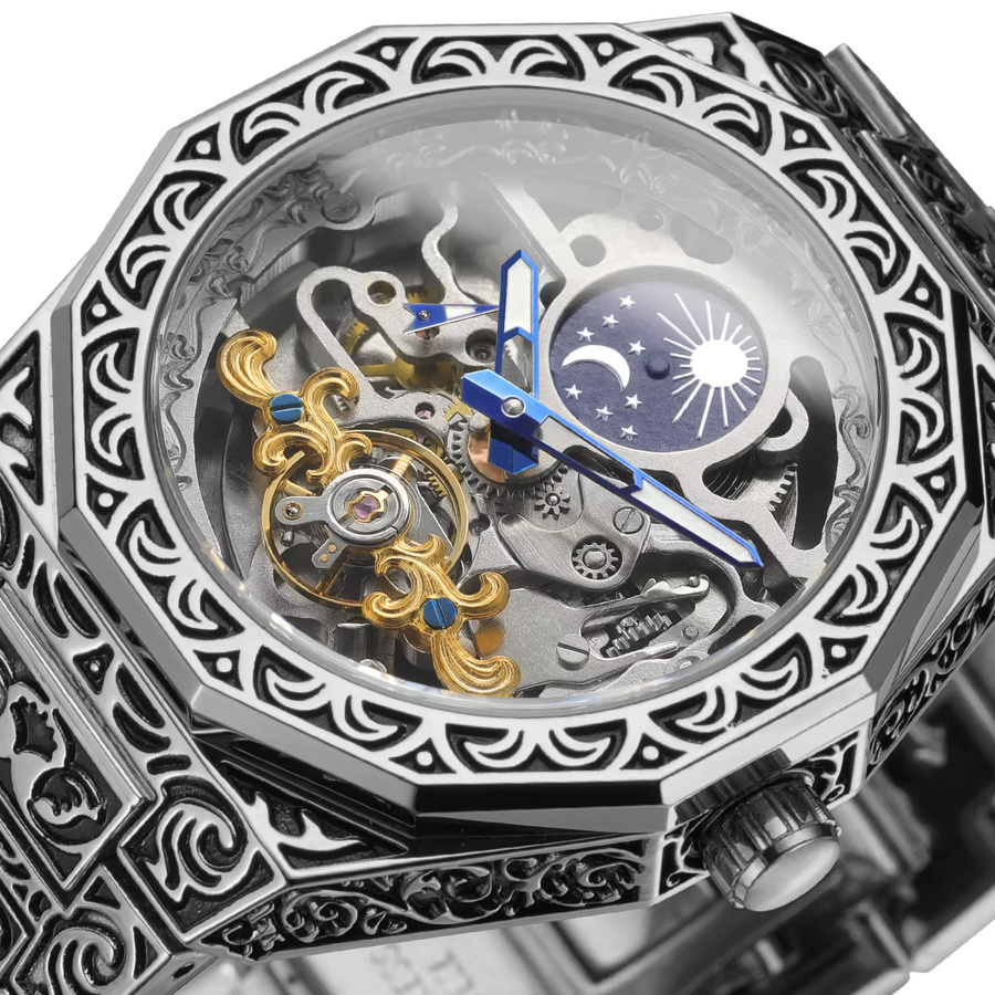 Forsining Armbanduhr Automatik, Edelstahl, Silber, Herren - Bild 3