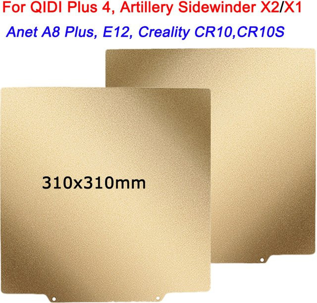 JOYYSET PEI-Blatt doppelseitig für 3D-Drucker, B/B: 310 x 310 mm, Farbe: Gold - Bild 1