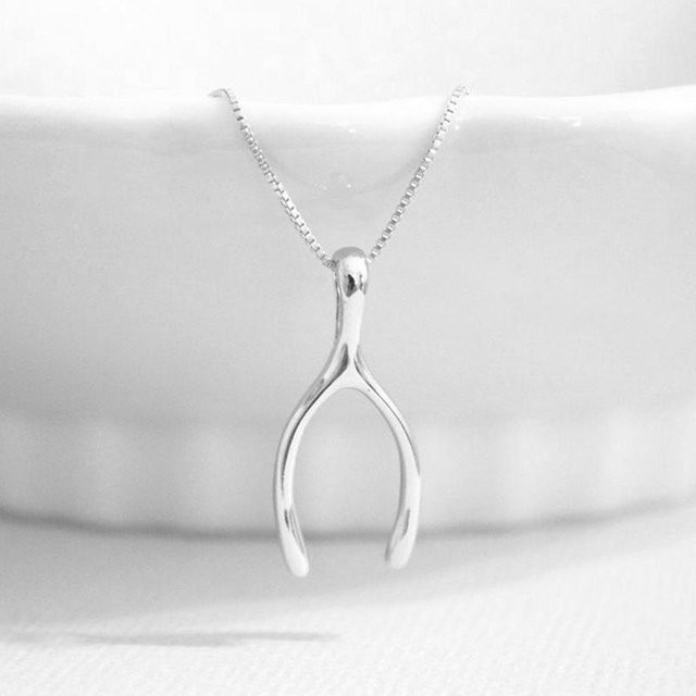 Huitan Wishbone Halskette, Weiß, Silber, 45 cm, Damen - Bild 1