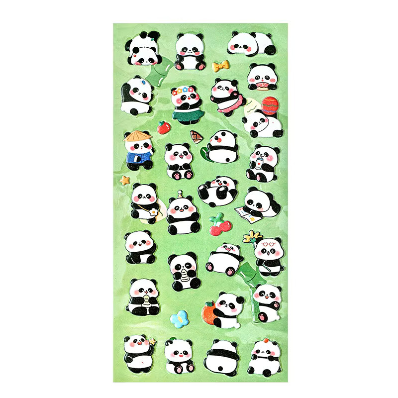 Kawai Panda Blasenaufkleber für Kinder und Mädchen in Multicolour zur Dekoration von Büro- und Schulbedarf - Bild 3