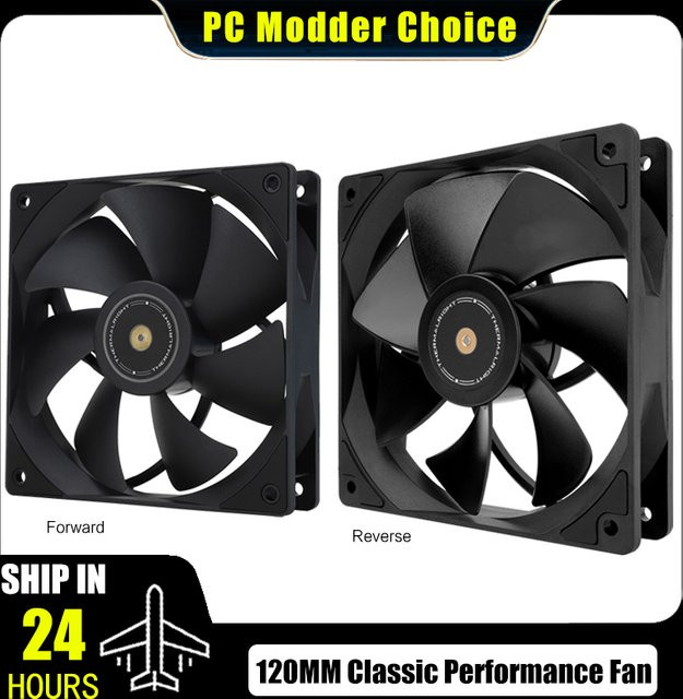 Thermalright TL-G12 Computer-Gehäuselüfter in Schwarz, 12 cm mit Vorwärts- und Rückwärts-Lufteinlass- und -auslassdesign - Bild 1