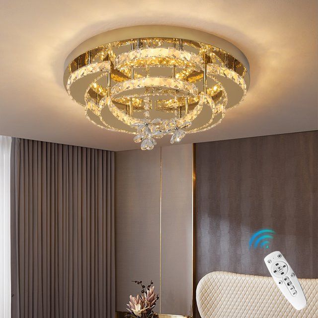 VETRULUS Moderne LED Kronleuchter aus K9 Kristall in Gold, dimmbare Deckenlampe für Wohnzimmer und Esszimmer - Bild 1