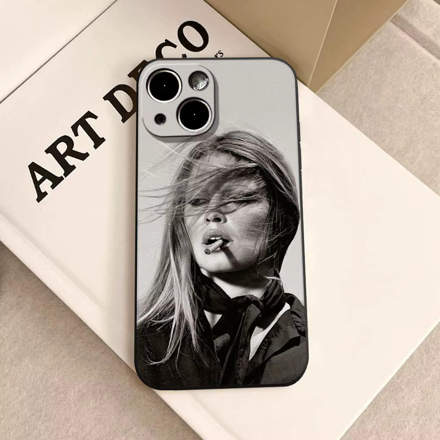 Kate M-Moss Trendige Handyhülle für iPhone 17 Air 16 15 14 Plus 13 12 11 Pro Max 16e Stoßfeste HD Klare Rückabdeckung in Transparent - Bild 2