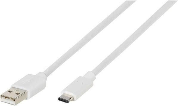 Vivanco USB Type-C Daten- und Ladekabel mit USB-A Anschluss, Weiß, 2 m - Bild 1