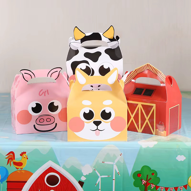 ZQNYCY 5er Set Dschungel Tier Candy Boxen Multicolor für Geburtstag und Baby Shower als Geschenkverpackung für Kinder - Bild 1