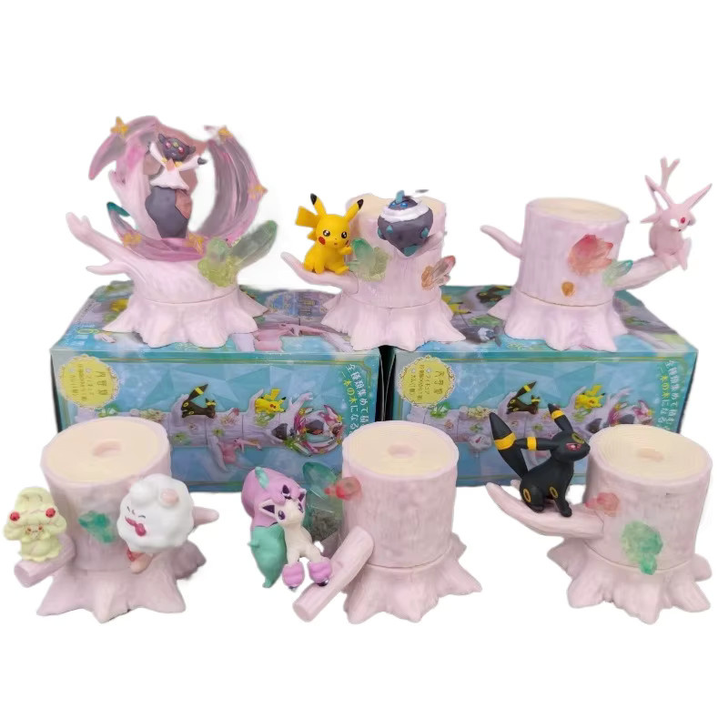 re-ment Pokémon Wald-Baumhaus-Kollektion, Anime-Figur, Pikachu, Umbreon, Espeon - Bild 2