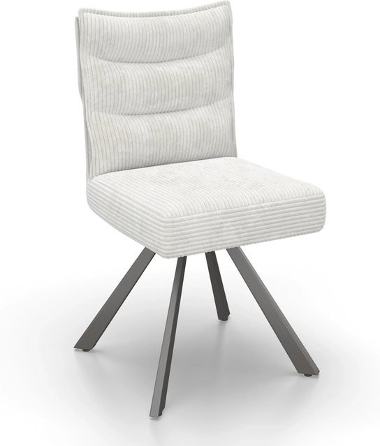 Bessagi Home Stuhl Fina Beige Cord Drehbar Gepolstert - Bild 1