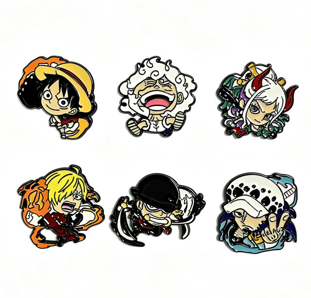 Bandai Anstecknadeln Set, One Piece Anime, Bunt, Herren - Bild 1