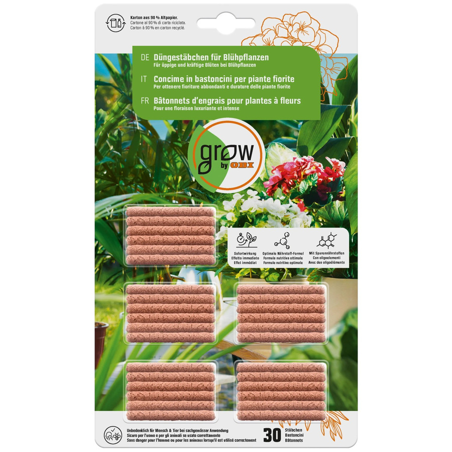 GROW by OBI Düngestäbchen für Blühpflanzen, 30 Stück - Bild 2