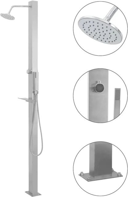 vidaXL Gartendusche Edelstahl Gerade 48198 - Bild 1