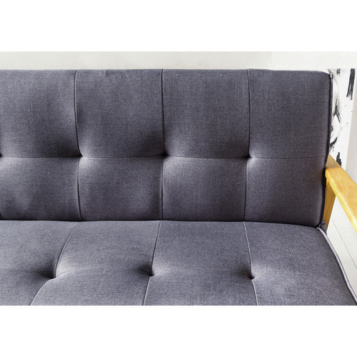 SalesFever Schlafsofa im skandinavischen Design, Grau, B/T/H: 190 x 85 x 81 cm - Bild 3