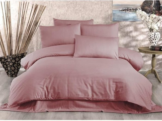 Bettwäsche-Set in Puder Pink mit 1 Bettbezug und 2 Kissenbezügen aus Baumwolle und Polyester, Breite: 220 cm, Höhe: 240 cm, Kissenbezüge: 60 x 60 cm - Bild 1