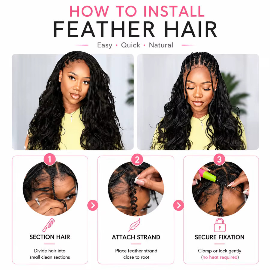 WOWANGEL Miracle Knots Haarverlängerung, Echthaar, gewellt, Damen - Bild 3