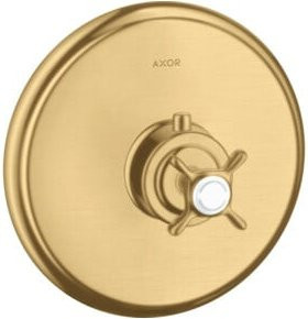 Hansgrohe Axor Montreux Fertigset Thermostatarmatur mit zwei Kreuzgriffen in Brushed Gold Optik - Bild 1