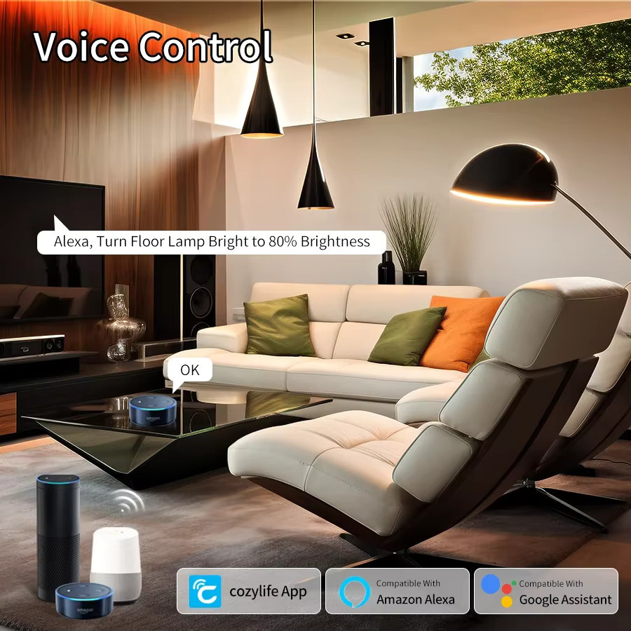 Globvat WiFi Smart LED Glühbirne E27 mit CCT, Farbe Weiß, Unterstützung für Alexa und Google Home via Cozylife App - Bild 4